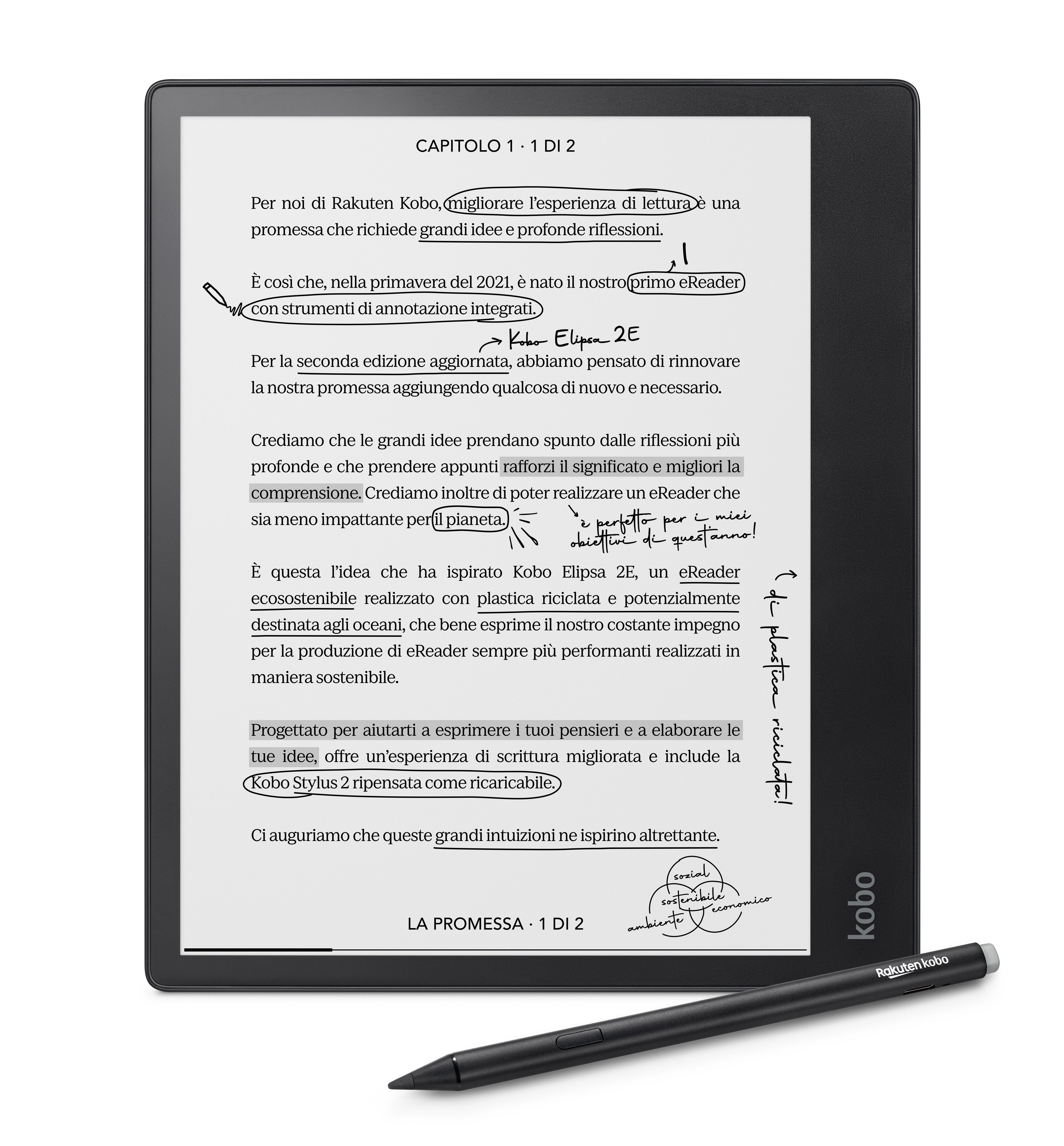 Rakuten Kobo Elipsa 2e Lectore De E-Book Pantalla Táctil 32 Gb Wifi Negro