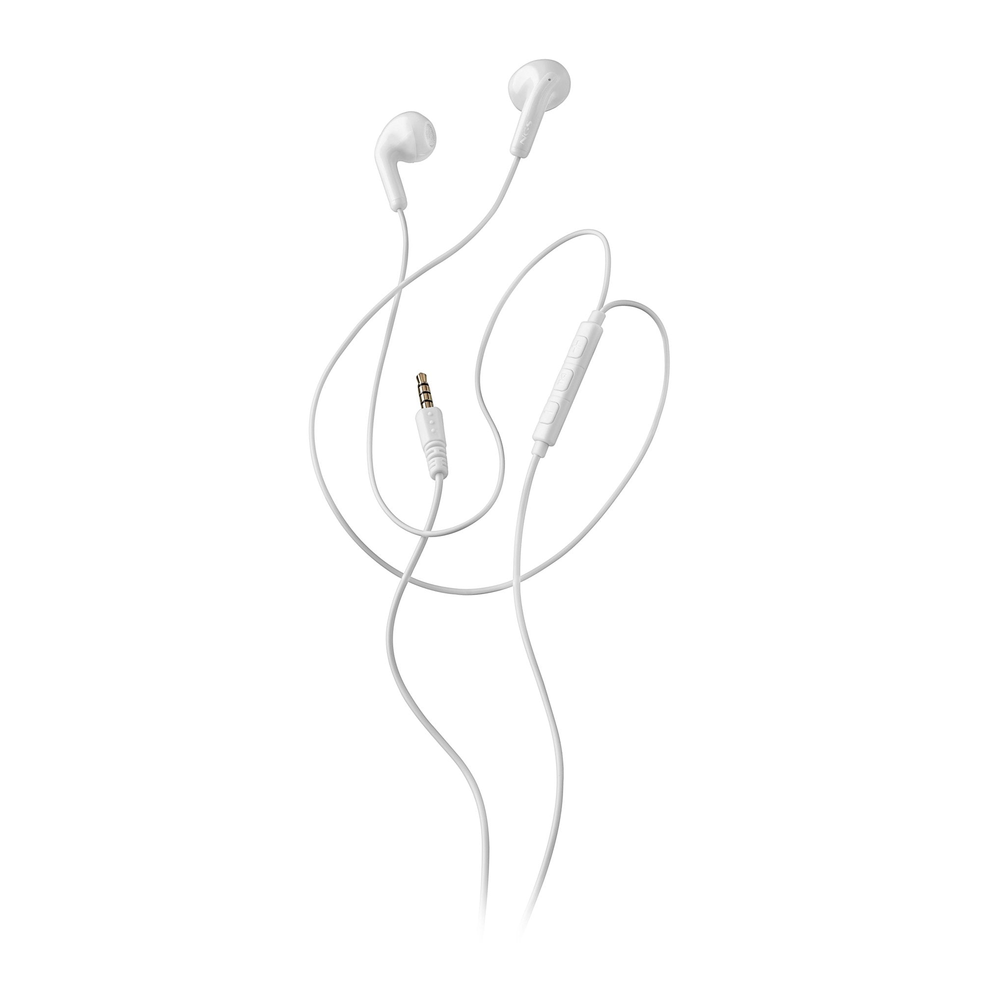 Auriculares Intrauditivos Ngs Cross Flip Con Micrófono Jack 3.5 Blancos