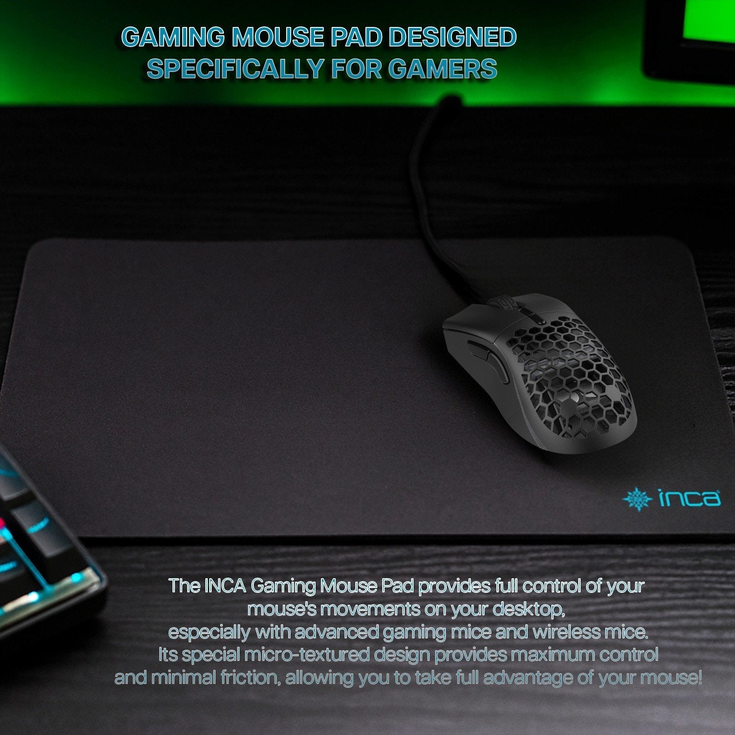 Inca Gaming Alfombrilla Imp-020, 270x350x3mm, Negro