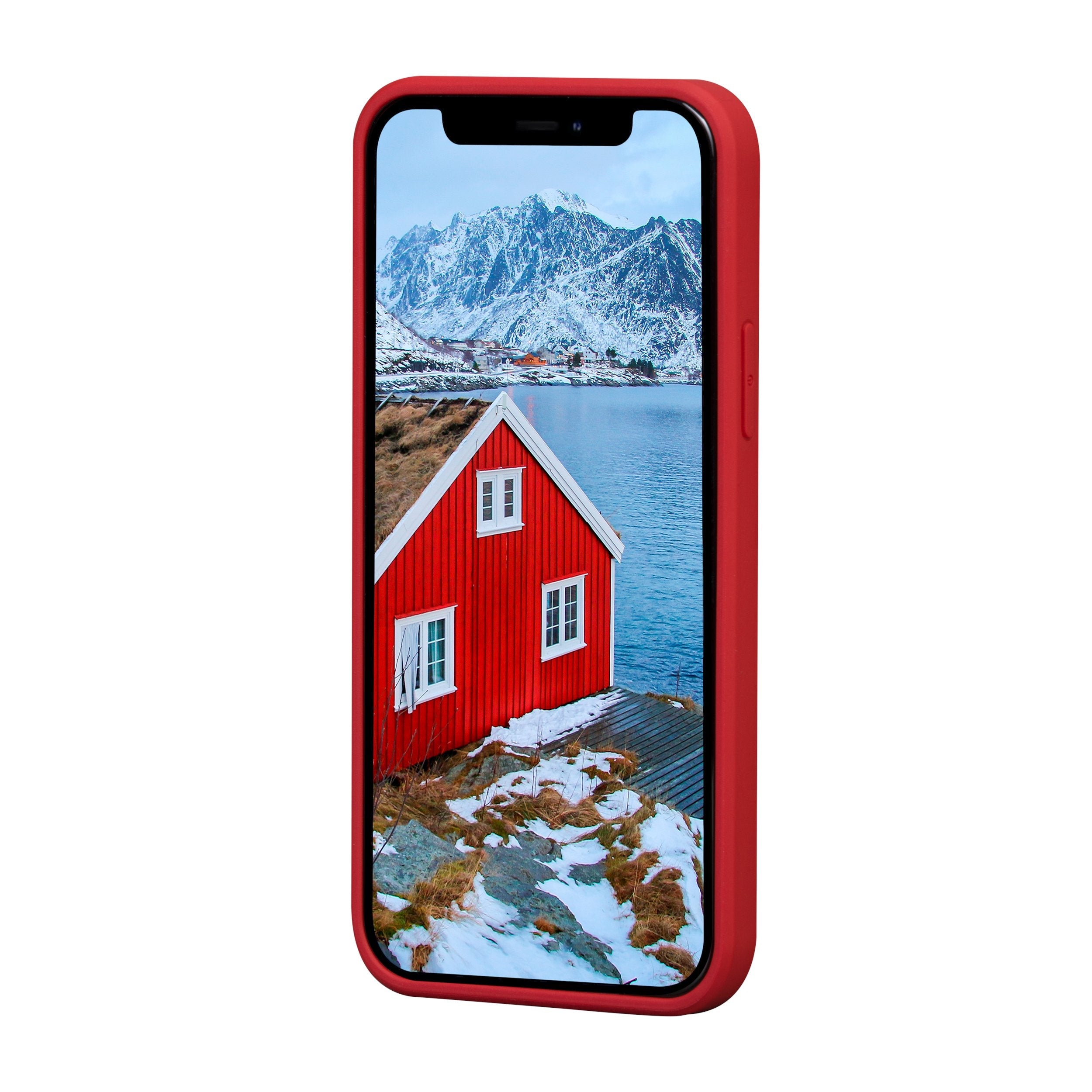 Dbramante1928 Greenland Carcasa Trasera Para Teléfono Móvil A Presión 100 % De Plástico Reciclado Rojo Manzana De Caramelo Para Apple Iphone 12 Mini