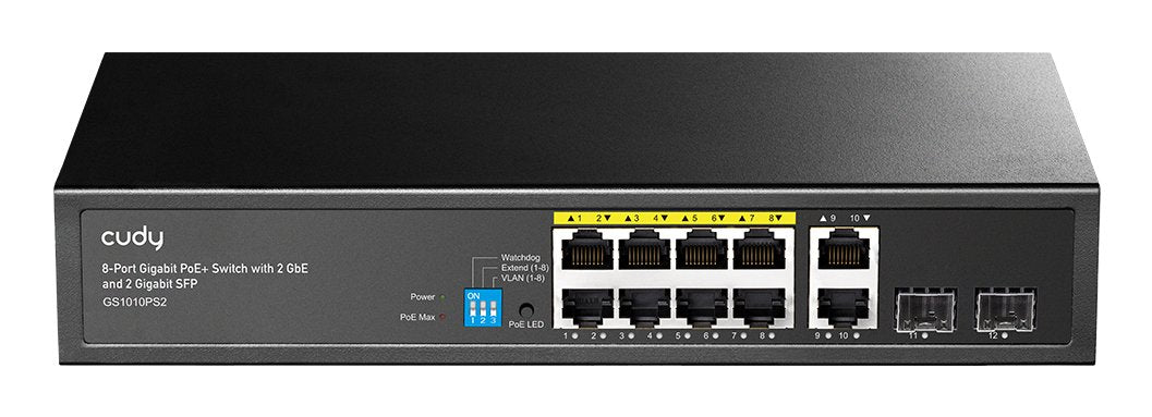 EAN 6971690793319 - Cudy GS1010PS2 switch No administrado Gigabit Ethernet (10/100/1000) Energía sobre Ethernet (PoE) Negro imagen 1
