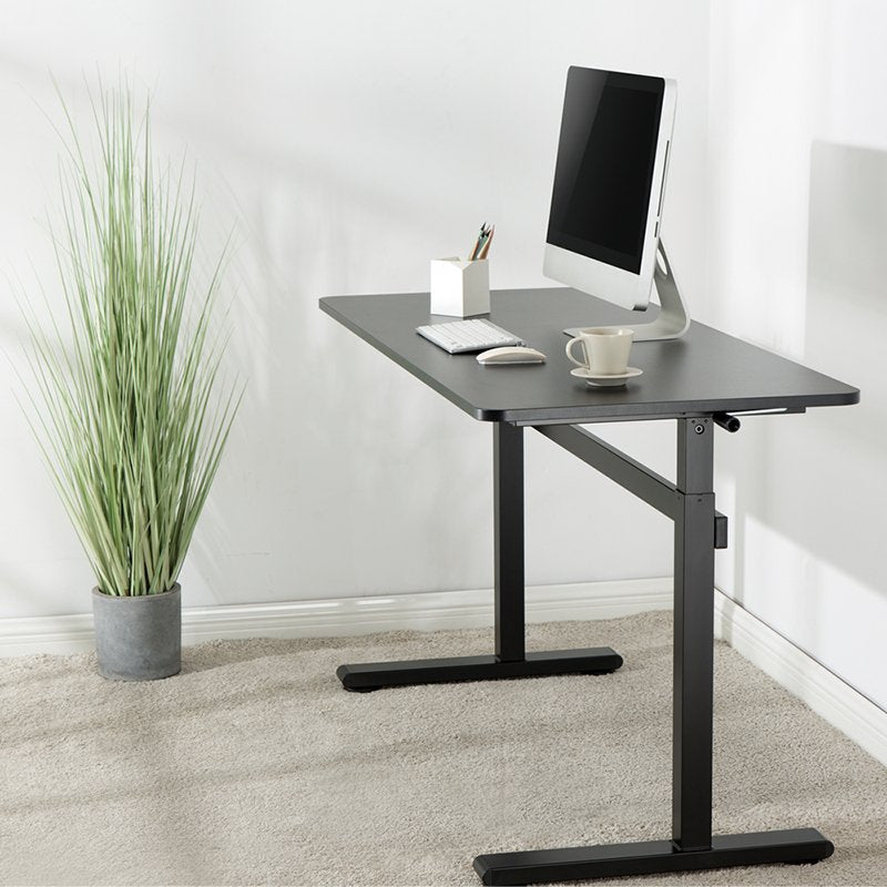 Sit-Stand Desk, Manual, 140x60cm, Negro