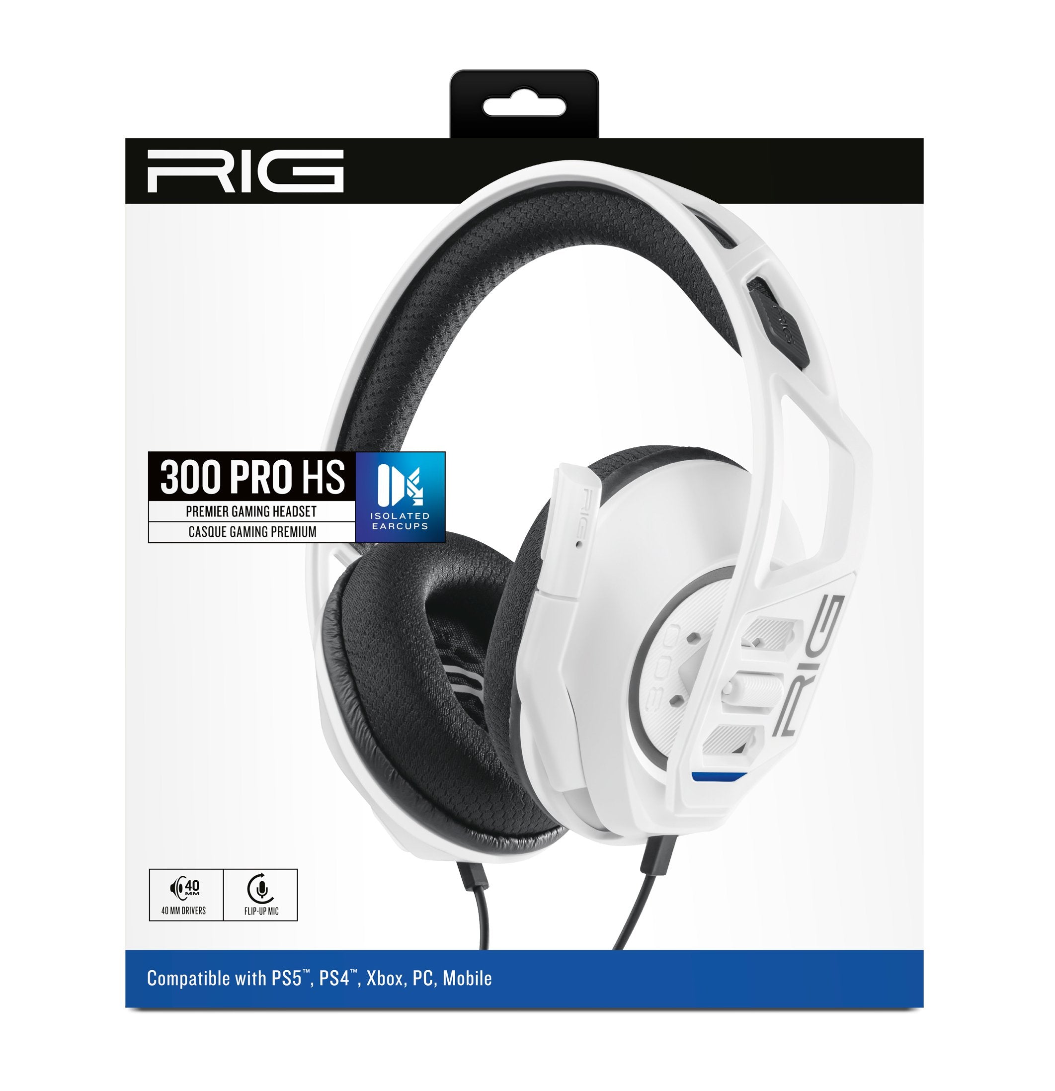 Auriculares Nacon Rig 300 Pro Hs  Alámbrico Diadema Juego Blanco