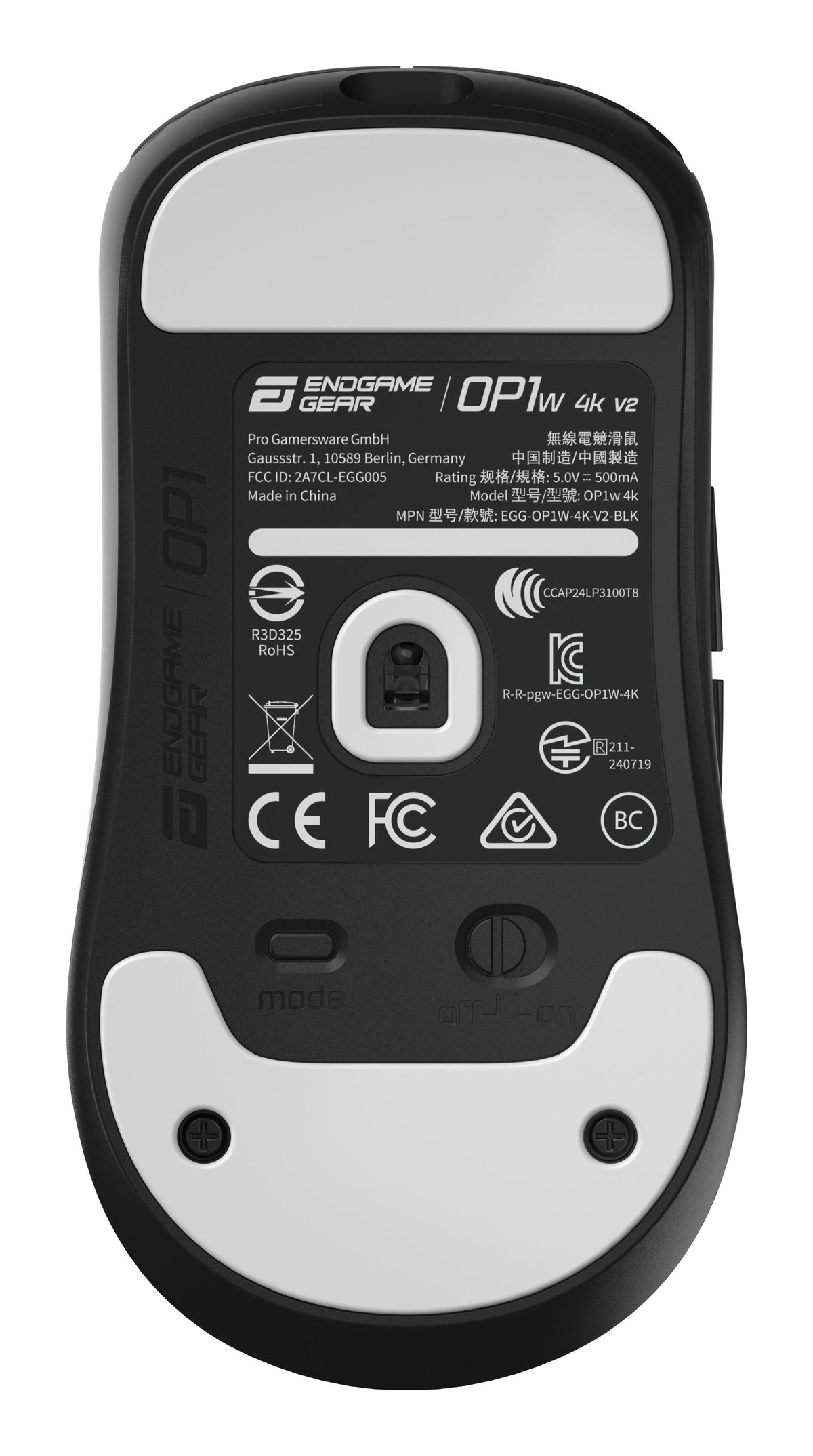 Endgame Gear Op1w 4k V2 Wireless Gaming Ratón, 4,000hz - Negro
