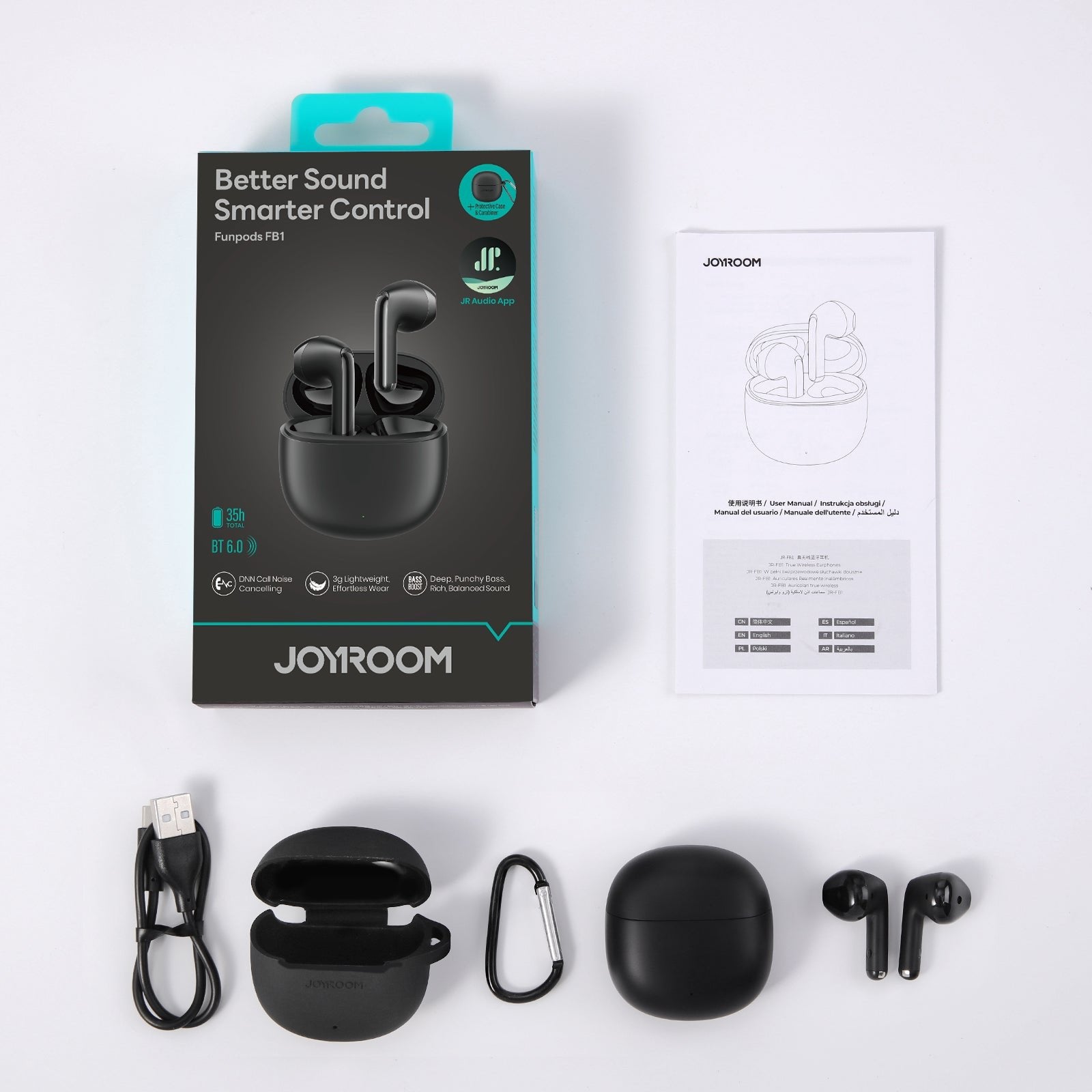 EAN 6956116763091 - JOYROOM JR-FB1 Auriculares True Wireless Stereo (TWS) Dentro de oído Bluetooth Negro imagen 2