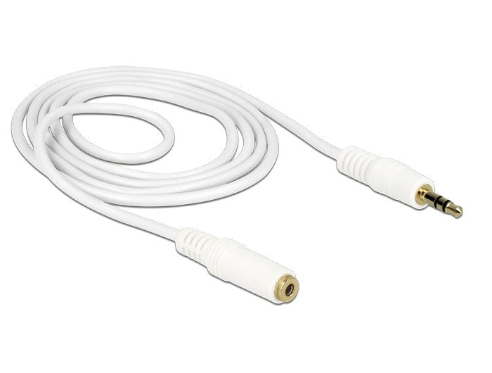 Klinkenverlängerungscable 3,5 Mm 3 Pin Stecker > Buchse 2 M Weiss