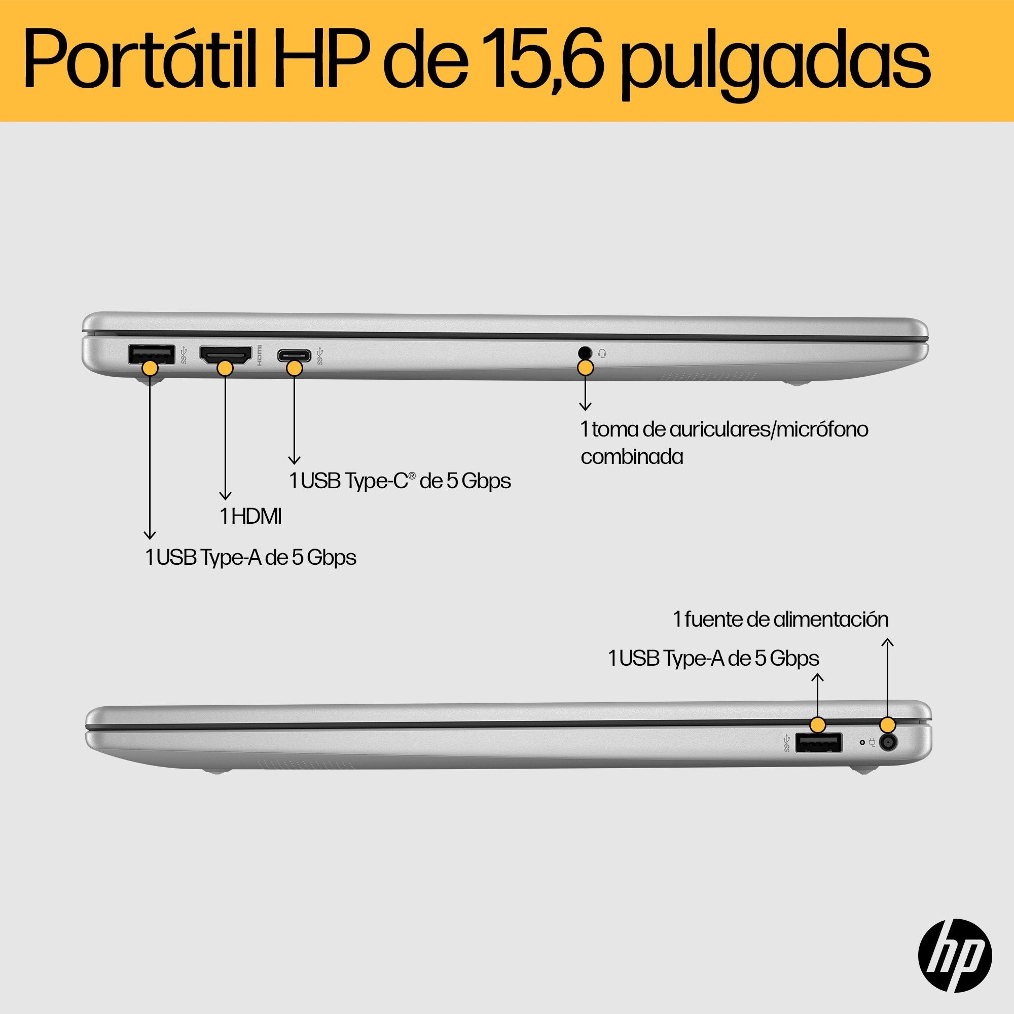 Portatil Hpc Hp 15-Fc0130ns Ryzen 7-7730u 8gb 512gb 15,6" W11 Silver