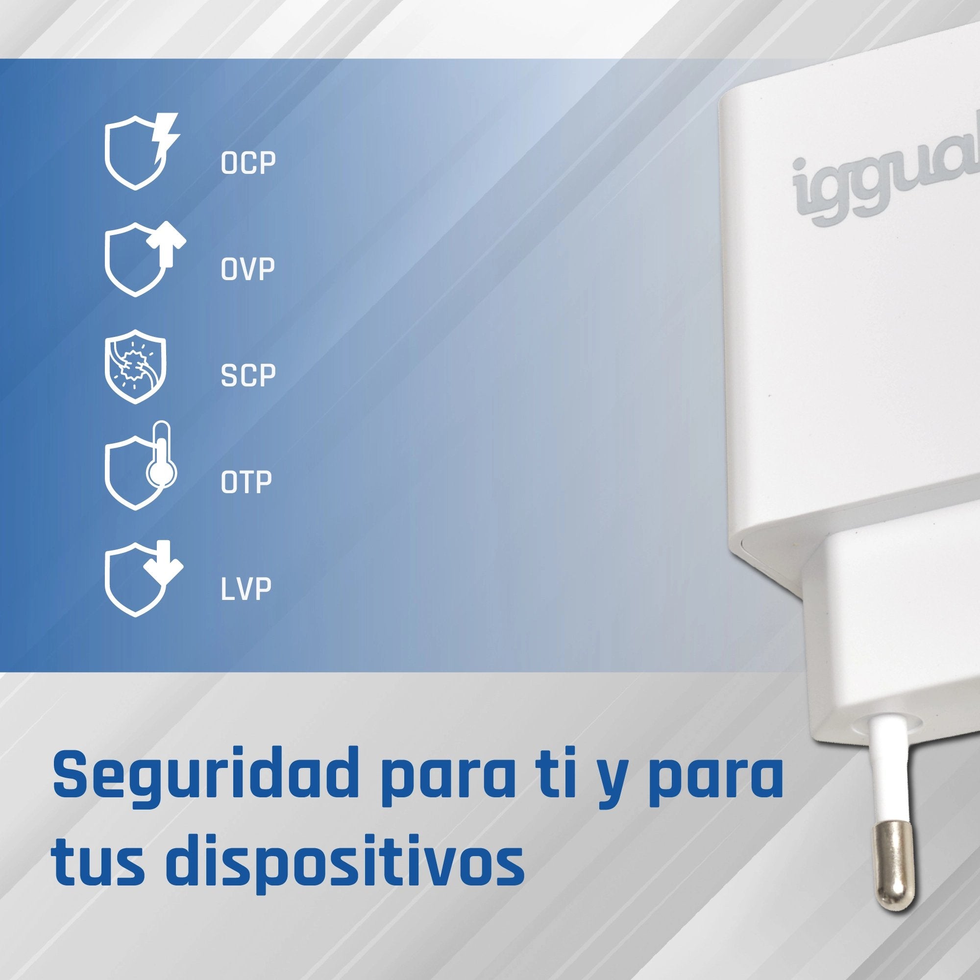 EAN 8435364318164 - iggual IGG318164 cargador de dispositivo móvil Universal Blanco Corriente alterna Interior imagen 8