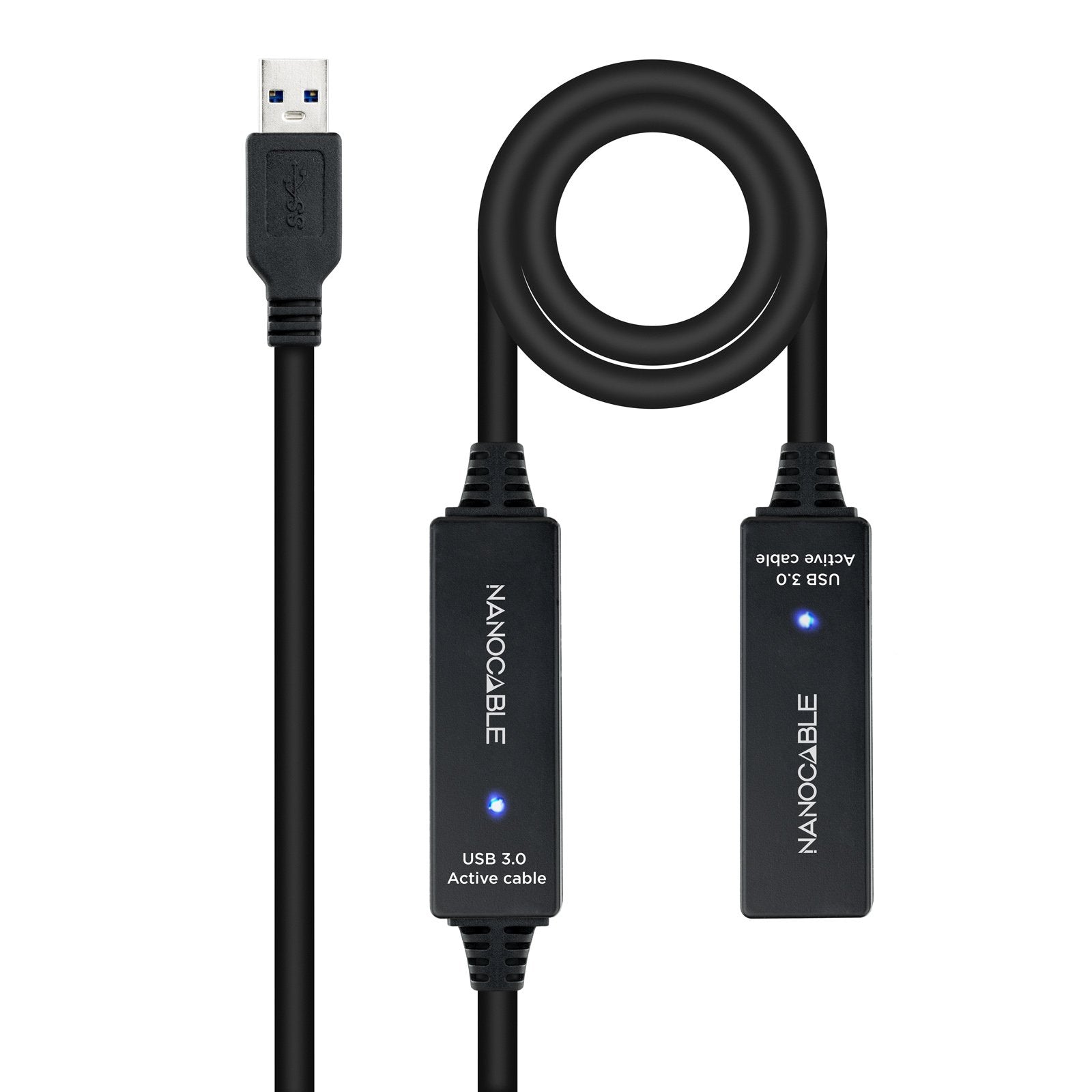 EAN 8433281008243 - Nanocable 10.01.0312 cable USB USB 3.2 Gen 1 (3.1 Gen 1) USB A 5 Gbit/s Negro imagen 1