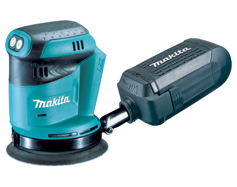 Lijadora Excéntrica Inalámbrica Makita Dbo180z, 18 Voltios Azul/Negro, Sin Batería Ni Cargador Dbo180z