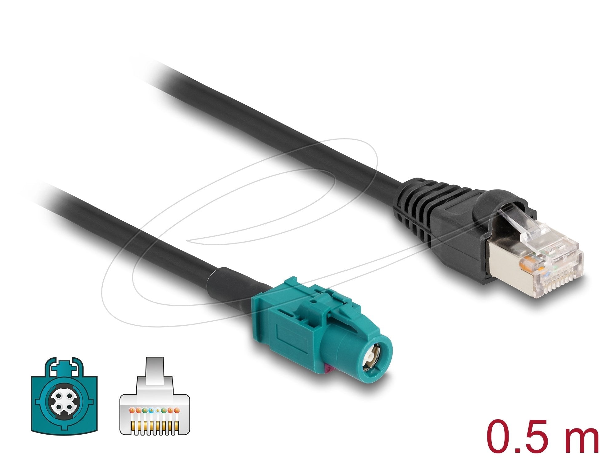 Delock Cable Hsd Z Buchse Zu Rj45 Stecker 0,5 M
