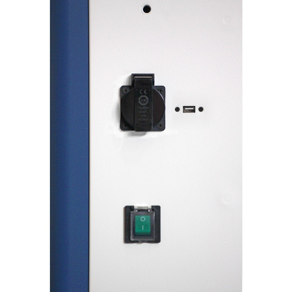 Techly I-Cabinet-30duty Carrito Y Armario De Dispositivo Portátil Carro De Gestión Y Carga Para Dispositivos Portátiles Blanco, Azul