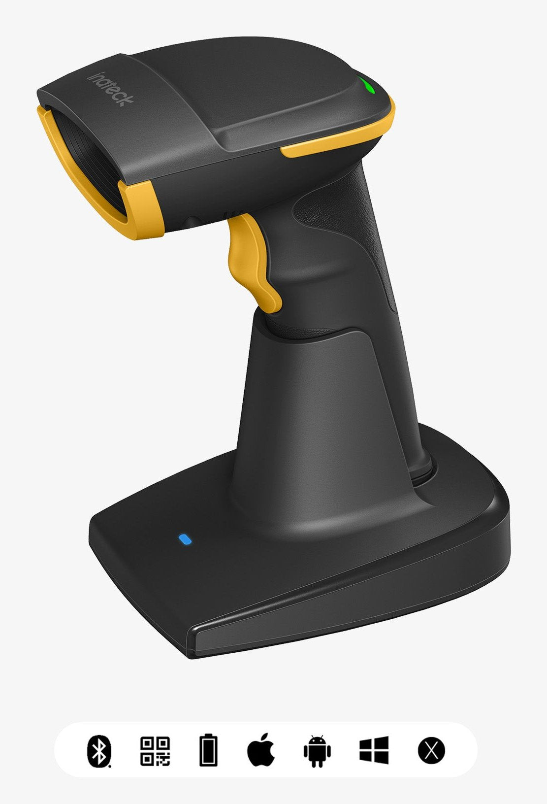 EAN 6976521119931 - Inateck BCST-54 Lector de códigos de barras portátil 1D/2D CMOS Negro, Amarillo imagen 1