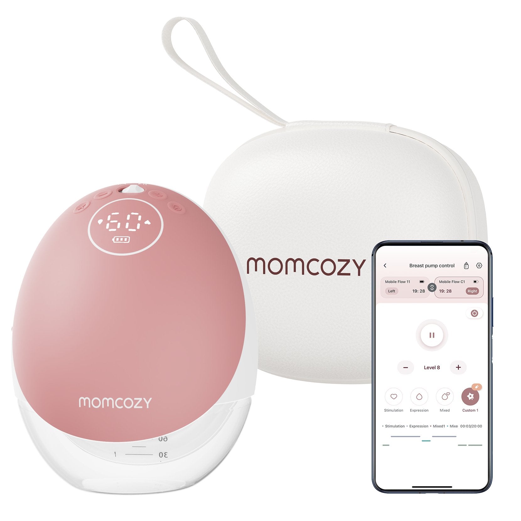 Momcozy M9 Mobile Milchpumpe, Doble, Con Batería, Caja De Almacenamiento