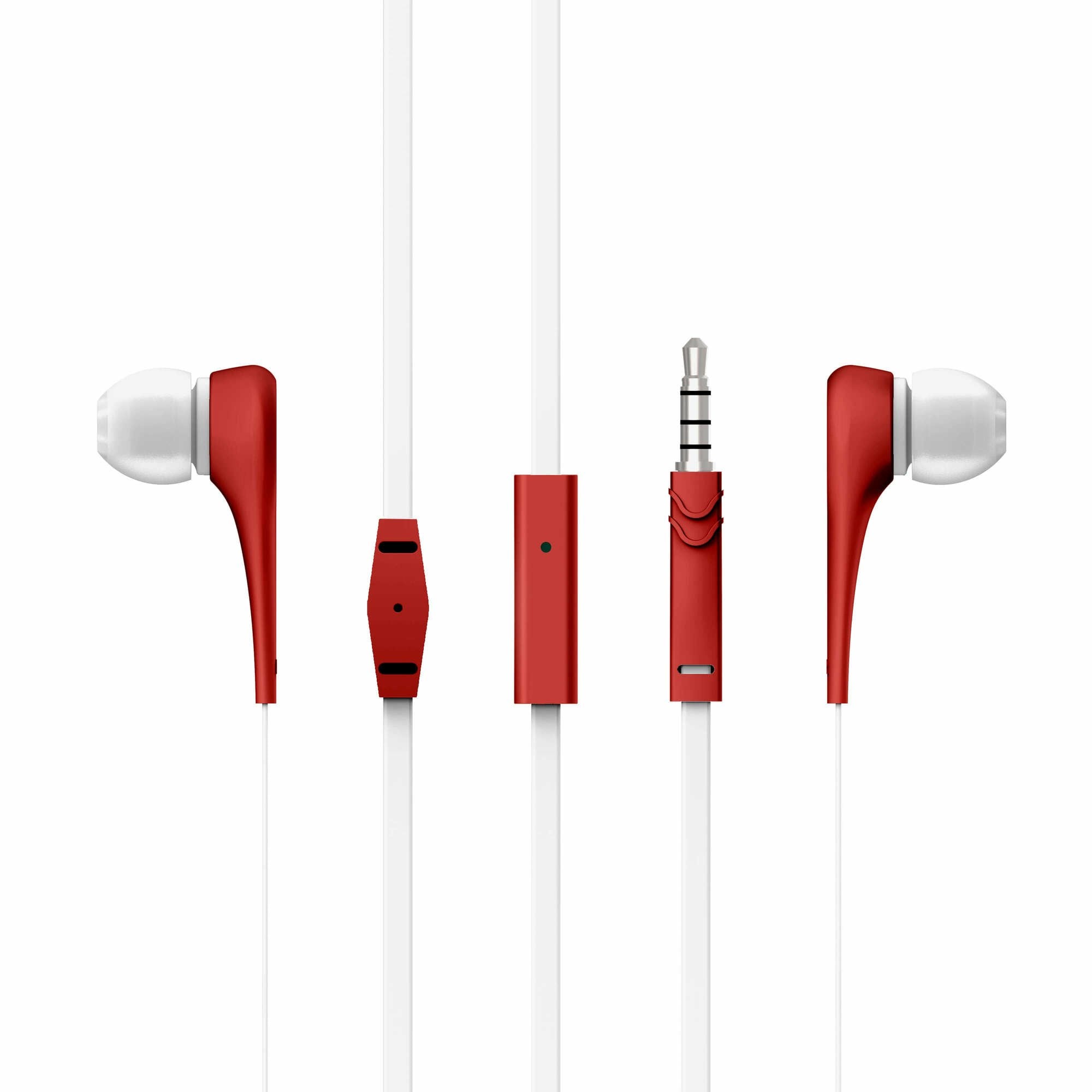 Energy Auricular Earphones Style 1+ In-Ear Flat Cable Microfono Red 446001