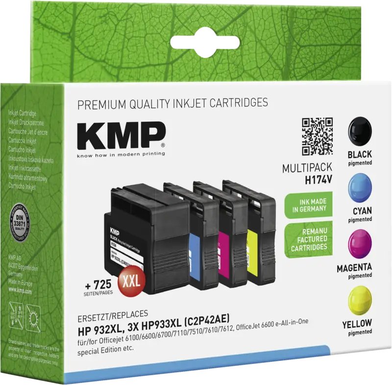EAN 4011324172706 - KMP 4011324172706 cartucho de tinta 4 pieza(s) Compatible Azul, Cian, Magenta, Amarillo imagen 2