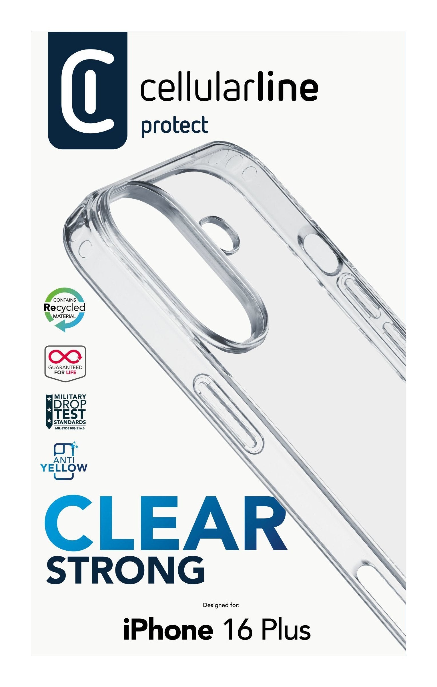 Cellularline Clear Strong Case Iphone 16 Plus