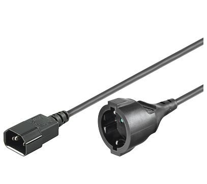 Microconnect C14-Schuko M-F, 1.5 M Negro 1,5 M C14 Acoplador