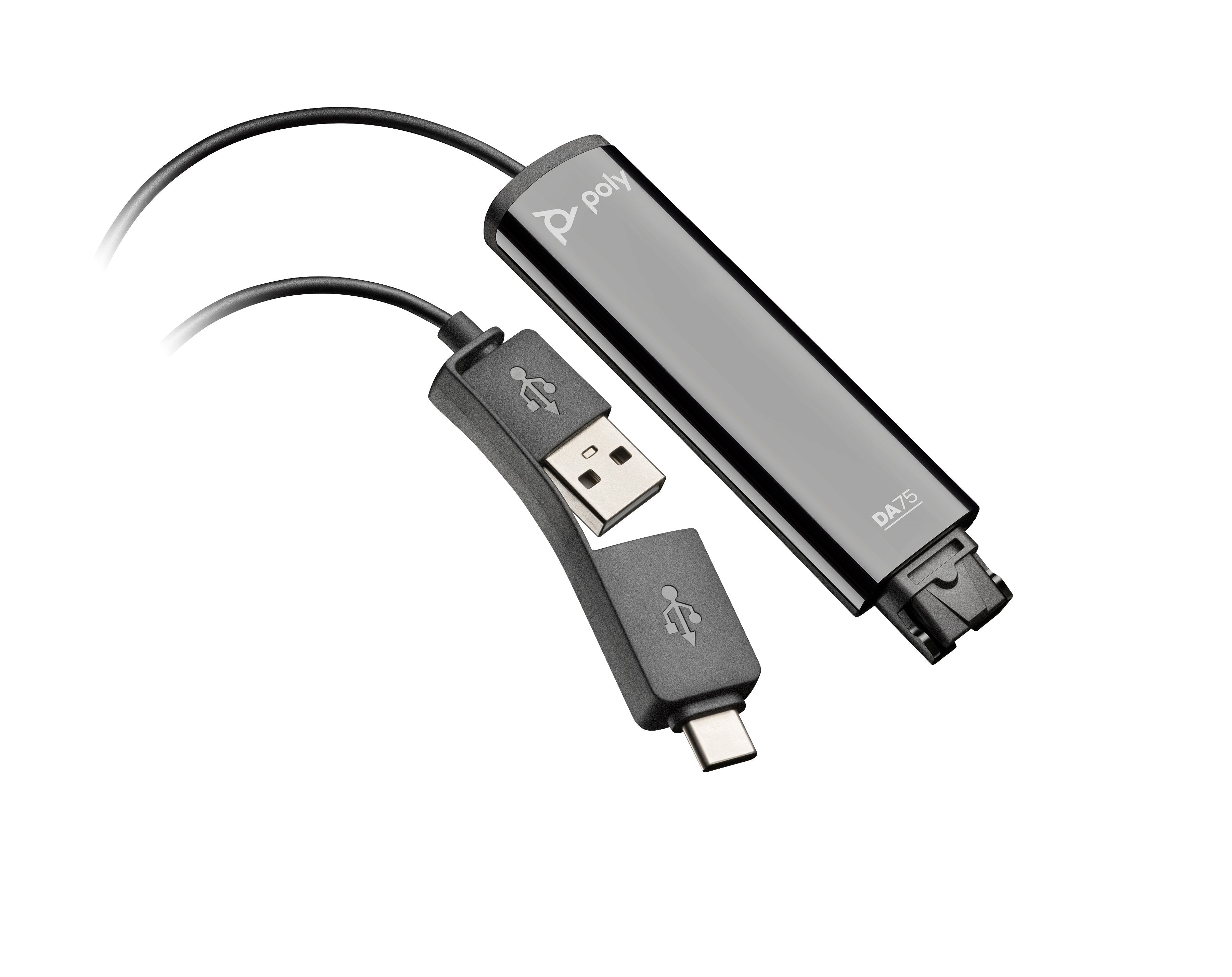 EAN 0197029650054 - HP Poly DA75 USB to QD Black Adapter TAA Adaptador de interfaz imagen 1