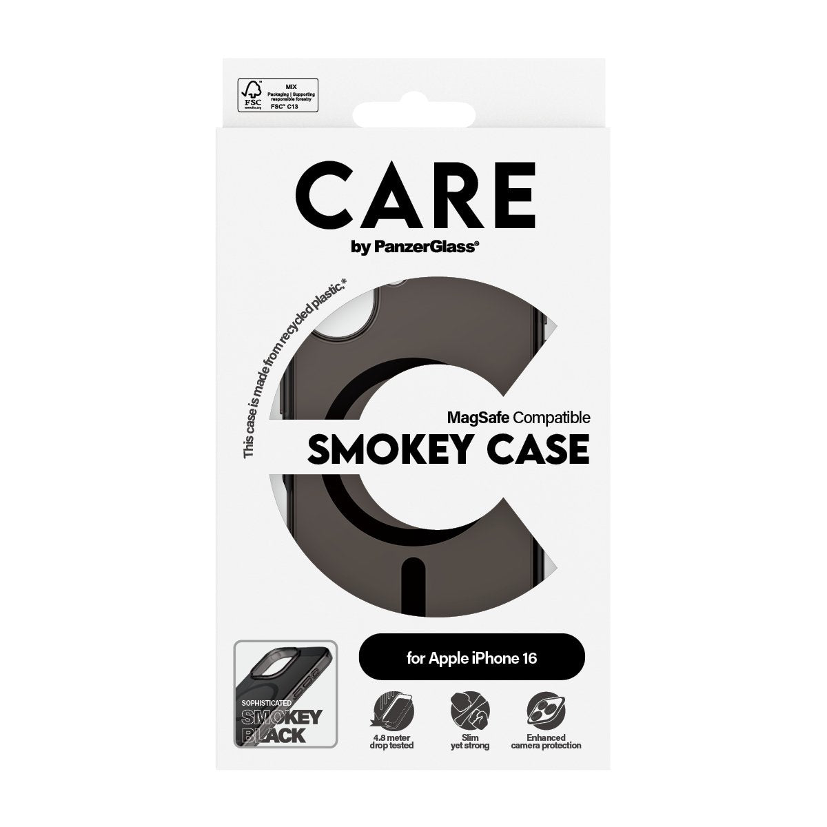 EAN 5715685004155 - PanzerGlass CARE™ by ® Urban Combat Case Smokey w. Black MagSafe iPhone 16 funda para teléfono móvil Negr imagen 3