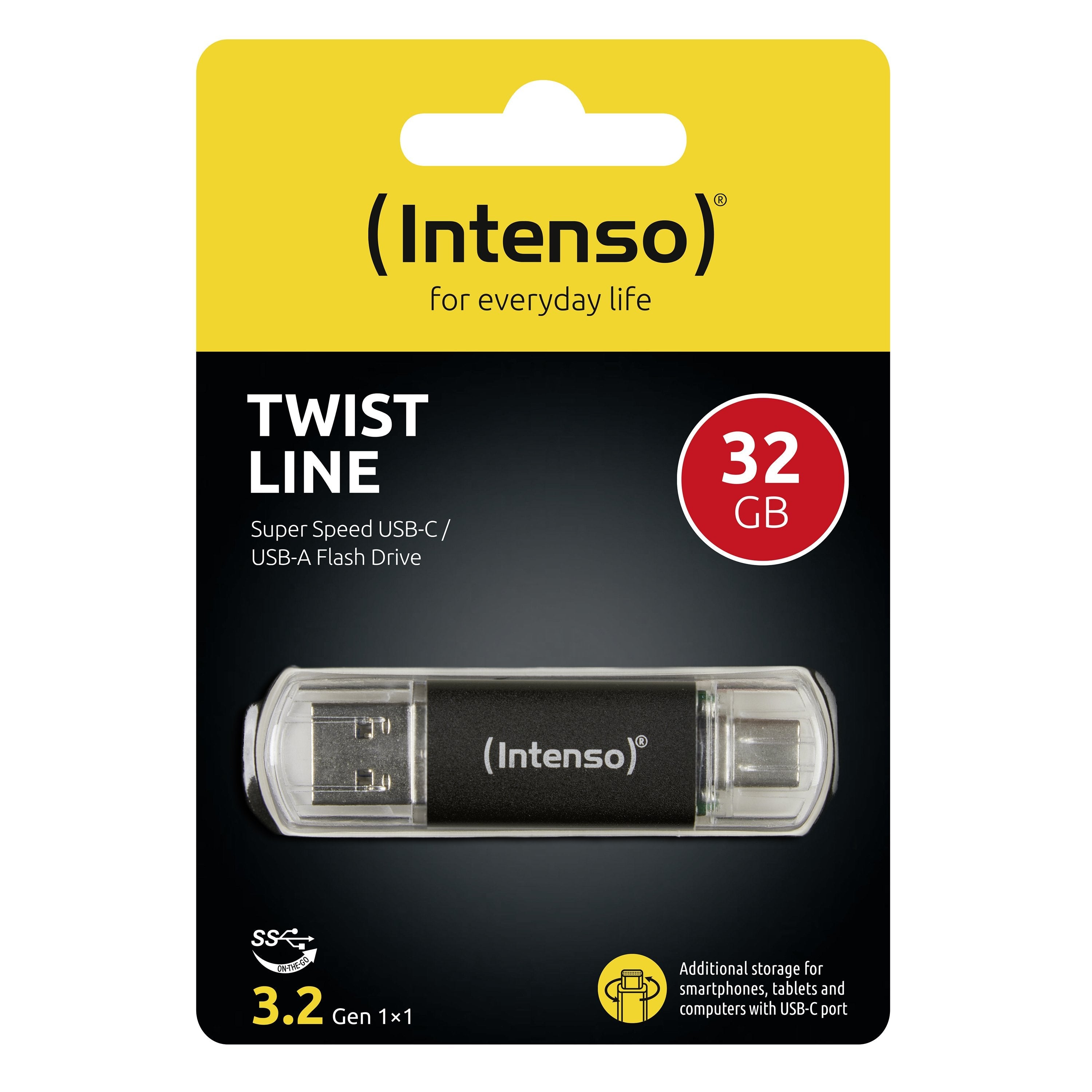 EAN 4034303031238 - Intenso 3539480 unidad flash USB 32 GB USB Type-A / USB Type-C 3.2 Gen 1 (3.1 Gen 1) Antracita imagen 3