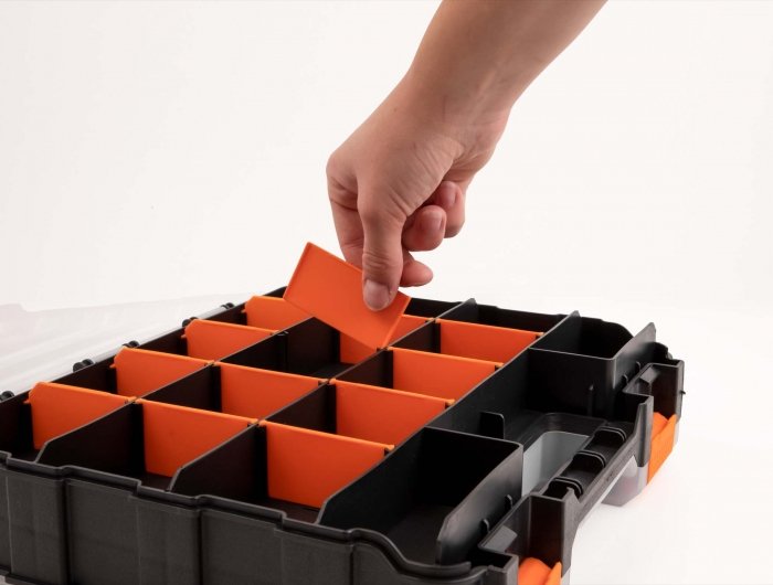 Delock Sortimentsbox Con 34 Fächern 320 X 270 X 80 Mm Naranja / Negro