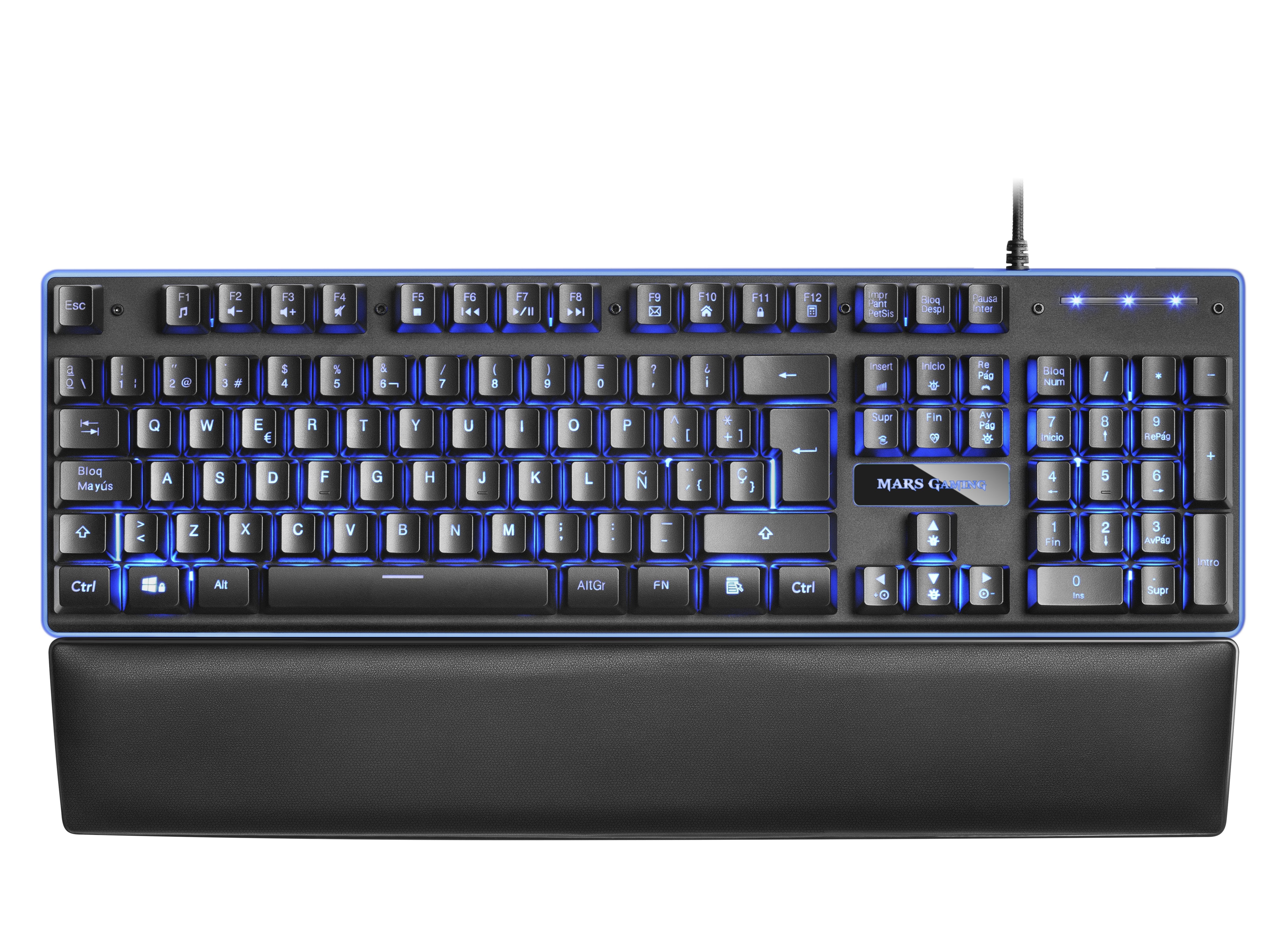 Mars Gaming Mk320pt Teclado Usb Portugués Negro Marsgaming Mk320 Full Rgb H-Mechanical Keyboard, Padded Palmrest - Portuguese