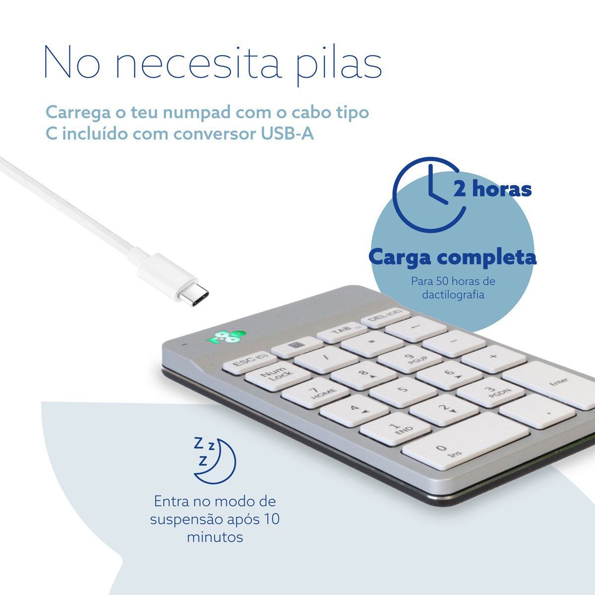 EAN 8719274491910 - R-Go Tools RGOCONMWLWH teclado numérico Portátil imagen 9