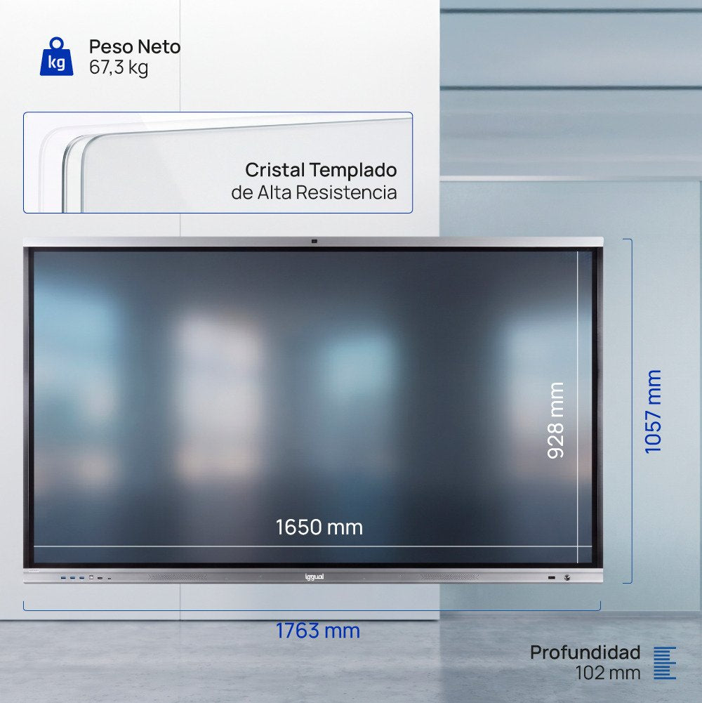 EAN 8435364320082 - iggual Orchid 75 Webcam Panel plano interactivo 190,5 cm (75") LED Wifi 400 cd / m² 4K Ultra HD Negro Pan imagen 9