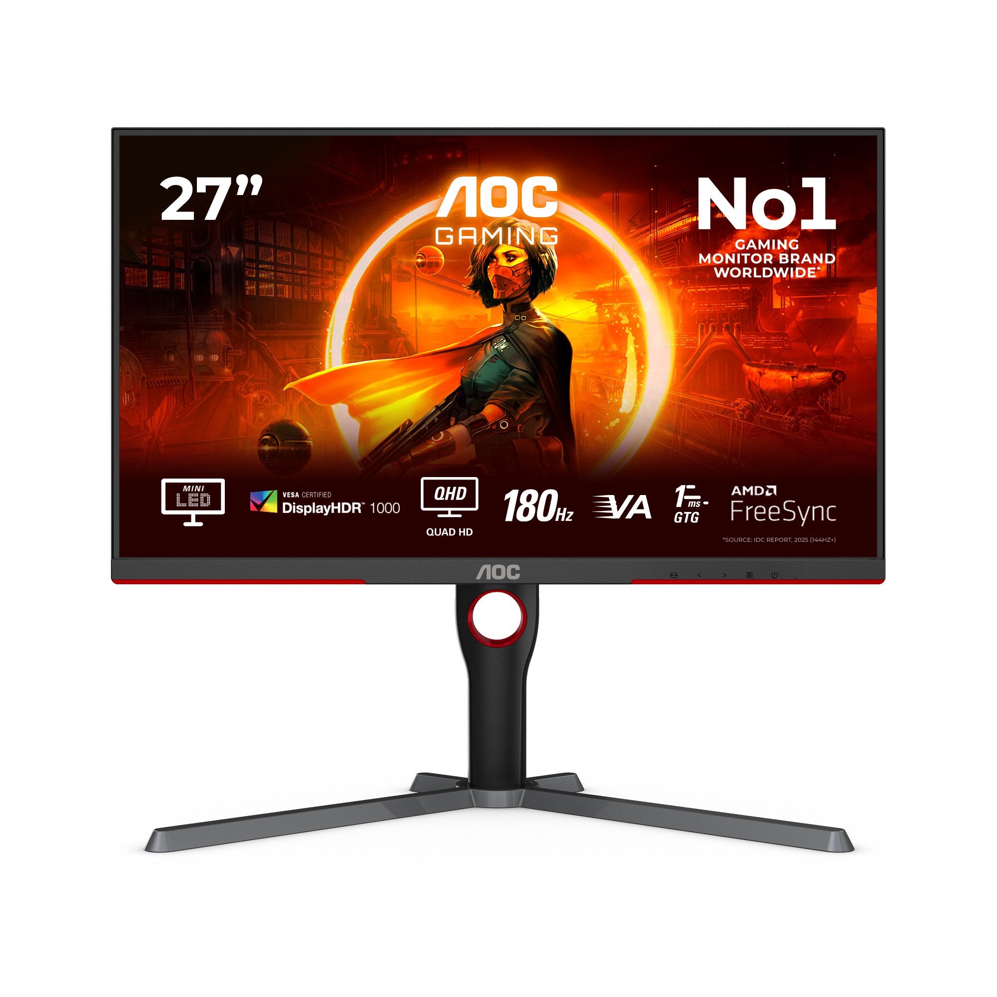 EAN 4038986181440 - AOC G3 Q27G3XMN/BK pantalla para PC 68,6 cm (27") 2560 x 1440 Pixeles 2K Ultra HD LED Negro, Rojo imagen 1