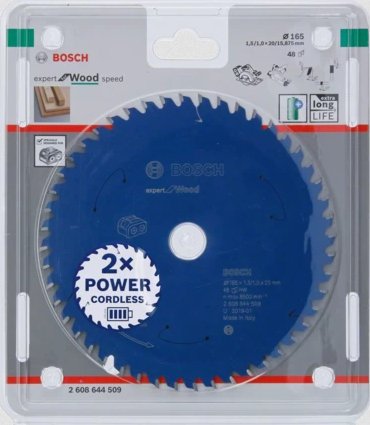 Hoja De Sierra Circular Bosch Professional Expert Para Madera, Ø 165 Mm, Diámetro 48z De 20 Mm, Para Sierras Circulares Portátiles Con Batería 2608644509