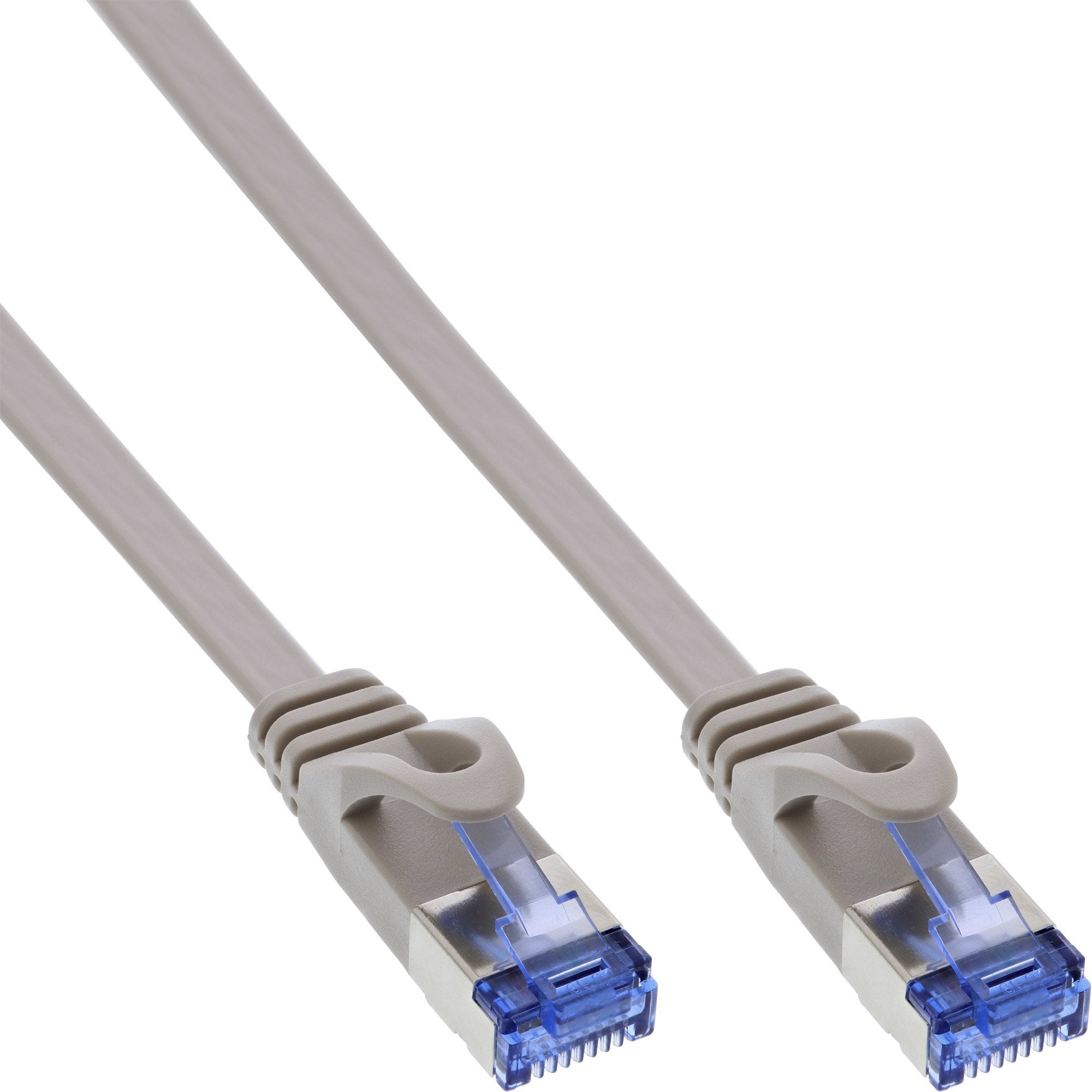 Cable De Red  Plano Inline, U/Ftp, Cat.6a, Gris, 0,5 M
