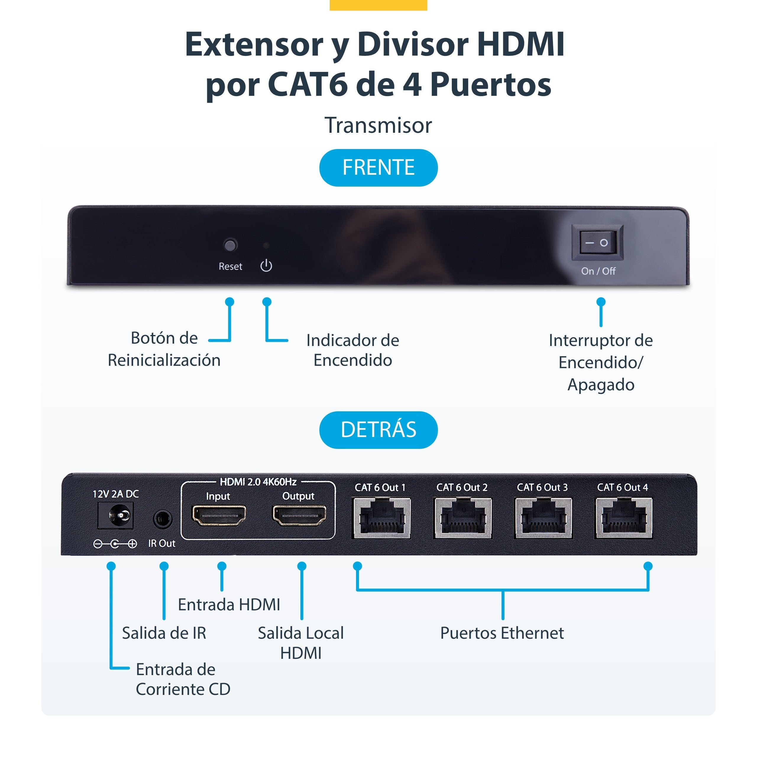 EAN 0065030916165 - StarTech.com 4K7014IC-EXTEND-HDMI extensor audio/video Transmisor y receptor de señales AV Negro imagen 4