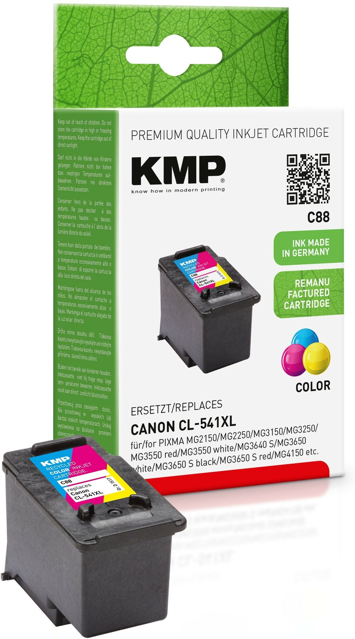 Kmp Cartucho Canon Cl-541xl Color 400 S. C88 Refilled