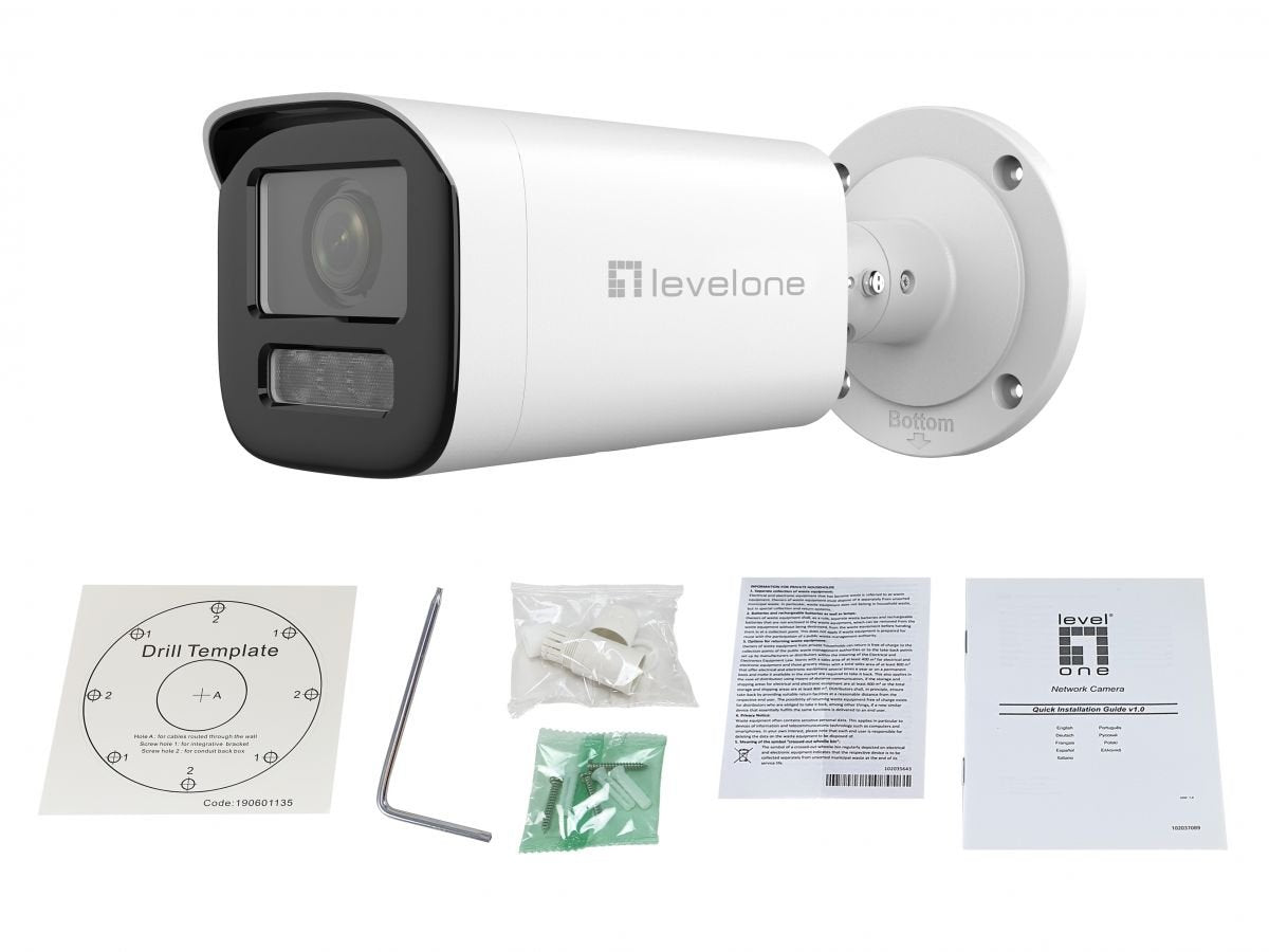 Cámara Levelone Fcs-5222  Bala De Seguridad Ip Interior Y Exterior 1920 X 1080 Pixeles Pared