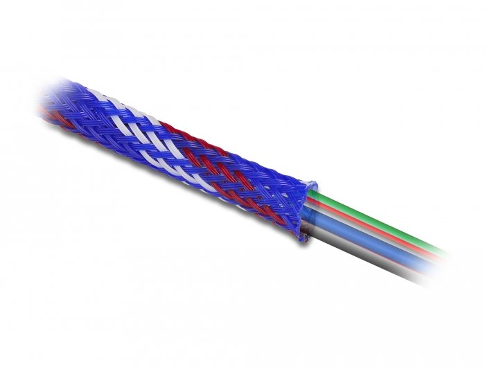 Geflechtschlauch Dehnbar 2 M X 50 Mm Blau-Rot-Weiss