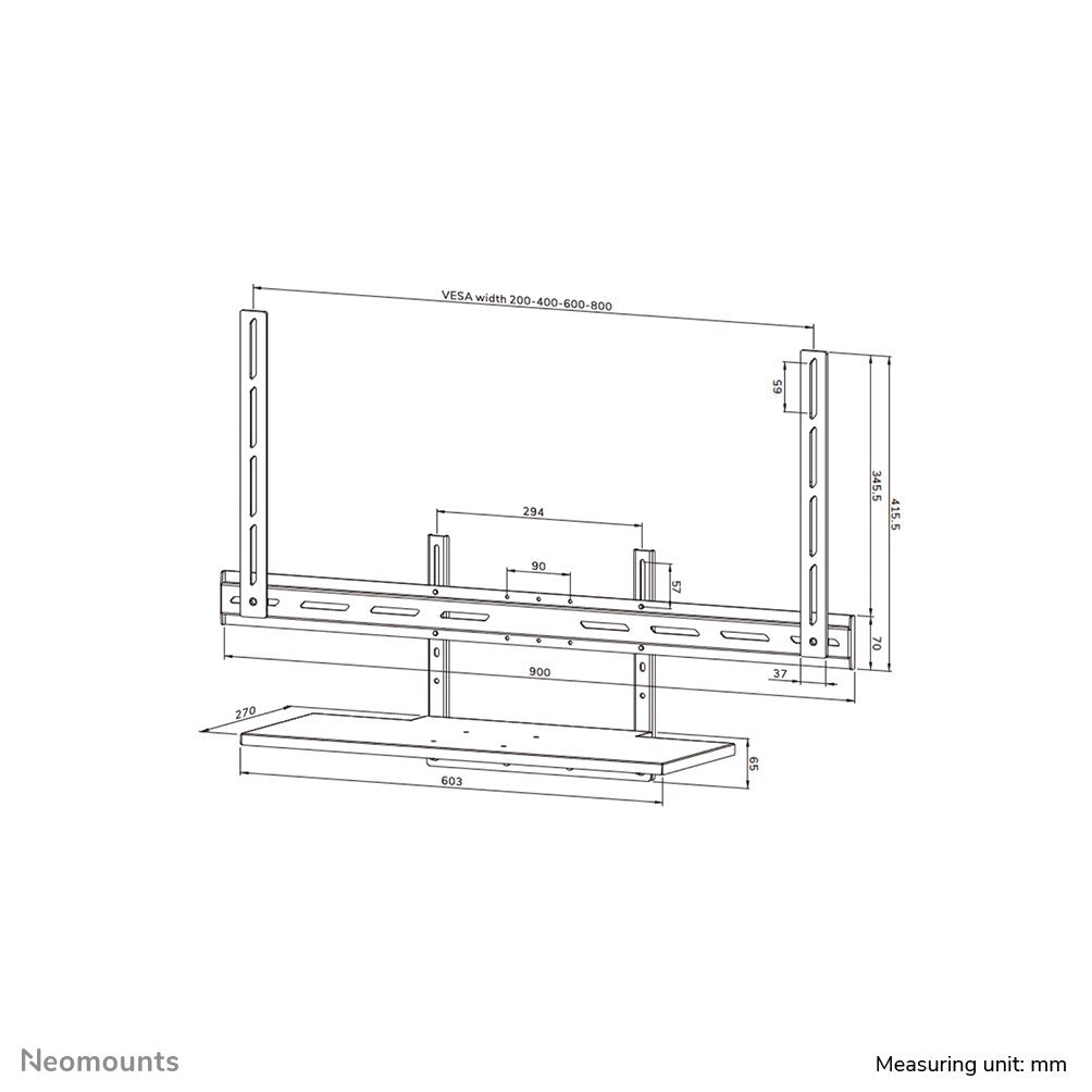 Neomounts Tecladoablage-Kit Negro 43-110'' 2.5kg 200x200-800x600mm
