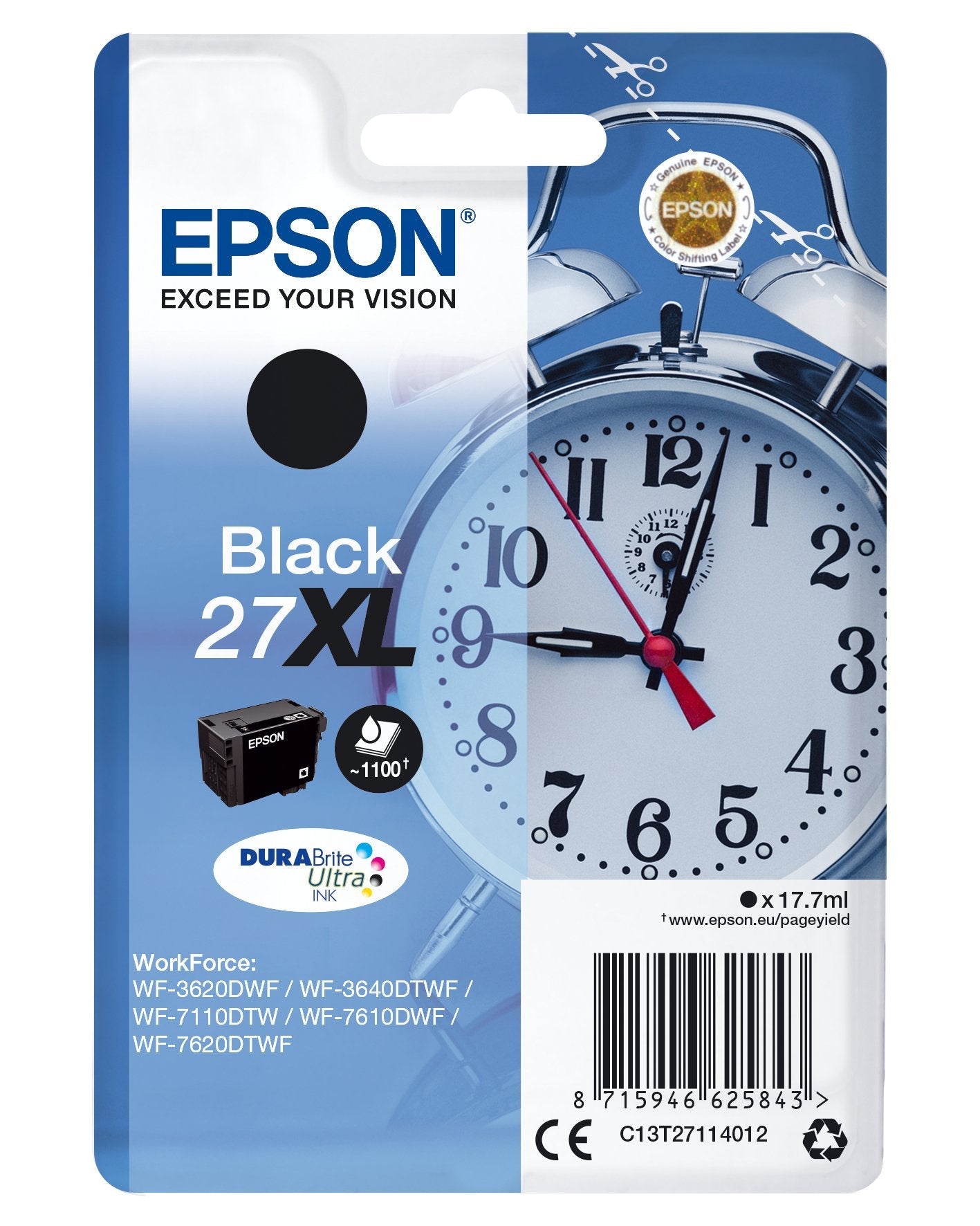 Epson Tinta Negro Workforce Wf-3000 7000 - Nº27xl