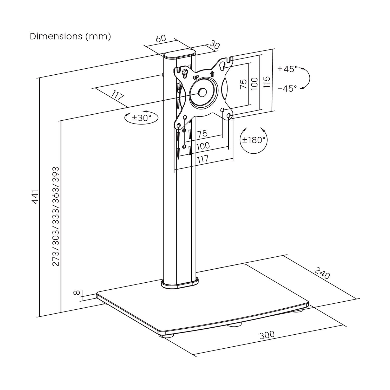 EAN 8435739904930 - AISENS DT34TSR-457 soporte para monitor 86,4 cm (34") Escritorio imagen 7