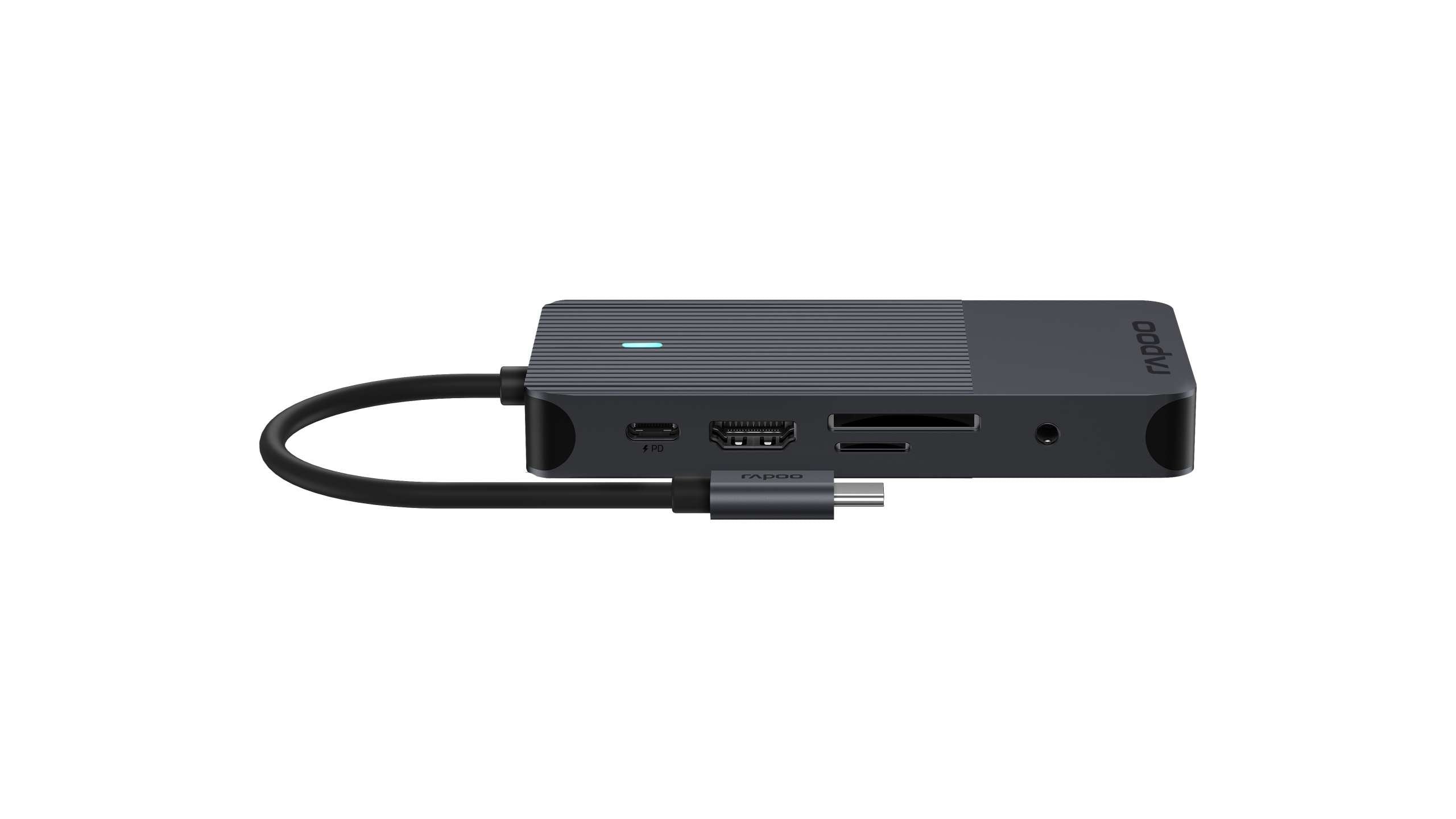 Rapoo Usb-C Multiport Adapter 8-In-1, Grey