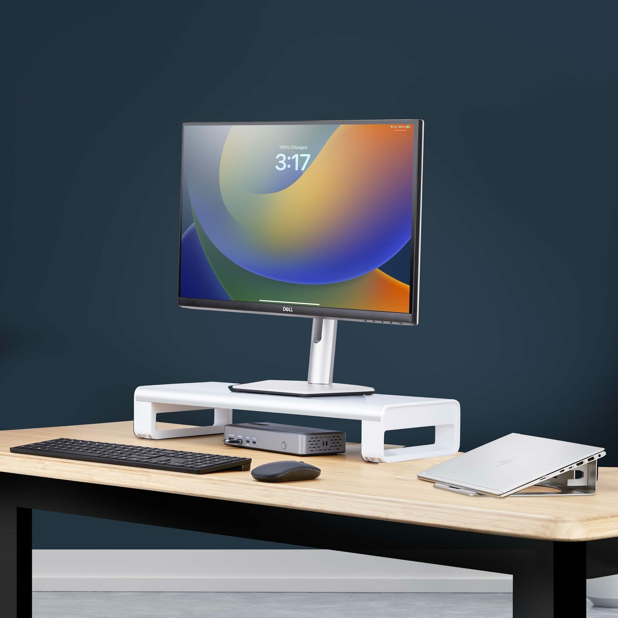 Startech.Com Soporte Elevador Ergonómico Para Portátil O Monitor De Sobremesa - 15kg De Capacidad - 9cm De Altura Fija - Plataforma De Acero