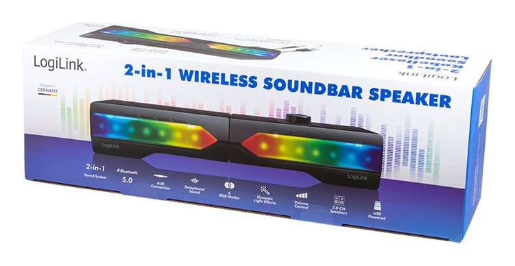 Barra De Sonido Móvil Con Luz De Fiesta, Sistema De Sonido Para Juegos 2 En 1 Logilink