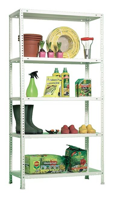 Simonrack Kit Advantage Mini 5/400 Estantería Metálica Tornillos 5 Baldas/75kg 180x80x40cm Blanco