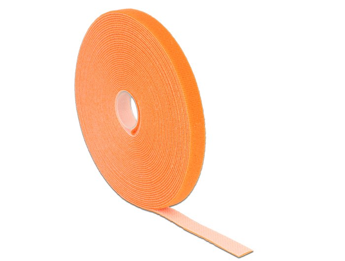 Delock 18744 Cinta Velcro En Rollo La 10 M X An 13 Mm Naranja