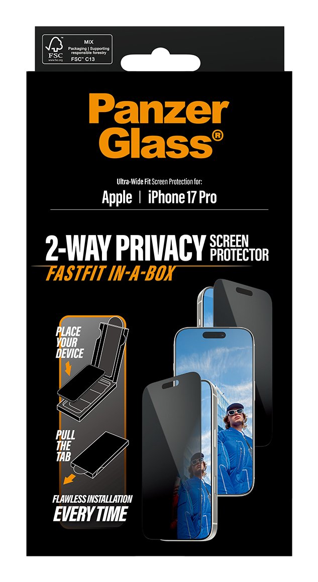 EAN 5715685030536 - PanzerGlass ® Privacy Screen Protector iPhone 17 Pro | Ultra-Wide Fit w. FASTFIT IN-A-BOX Protector de pa imagen 3