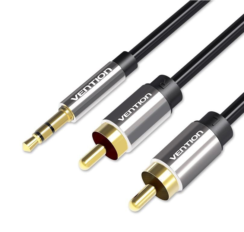 Cable Estéreo Vention Bcfbg Jack 3.5 Macho 2x Rca Macho 1.5m Negro