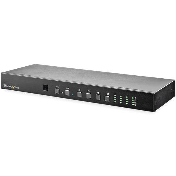 Startech.Com Switch Multiplicador De Vídeo Hdmi Matriz De 4x4 Con Audio Y Control Por Ethernet - Vídeo De 4k A 60hz - Divisor Hdmi 2.0 De Montaje En Rack Con Mando A Distancia