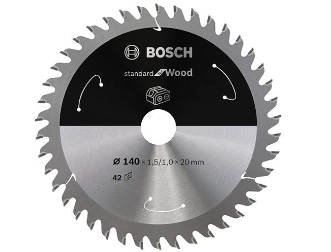 Hoja De Sierra Circular Bosch Professional Standard Para Madera, Ø 140 Mm, Orificio 42z De 20 Mm, Para Sierras Circulares Portátiles Con Batería 2608837672