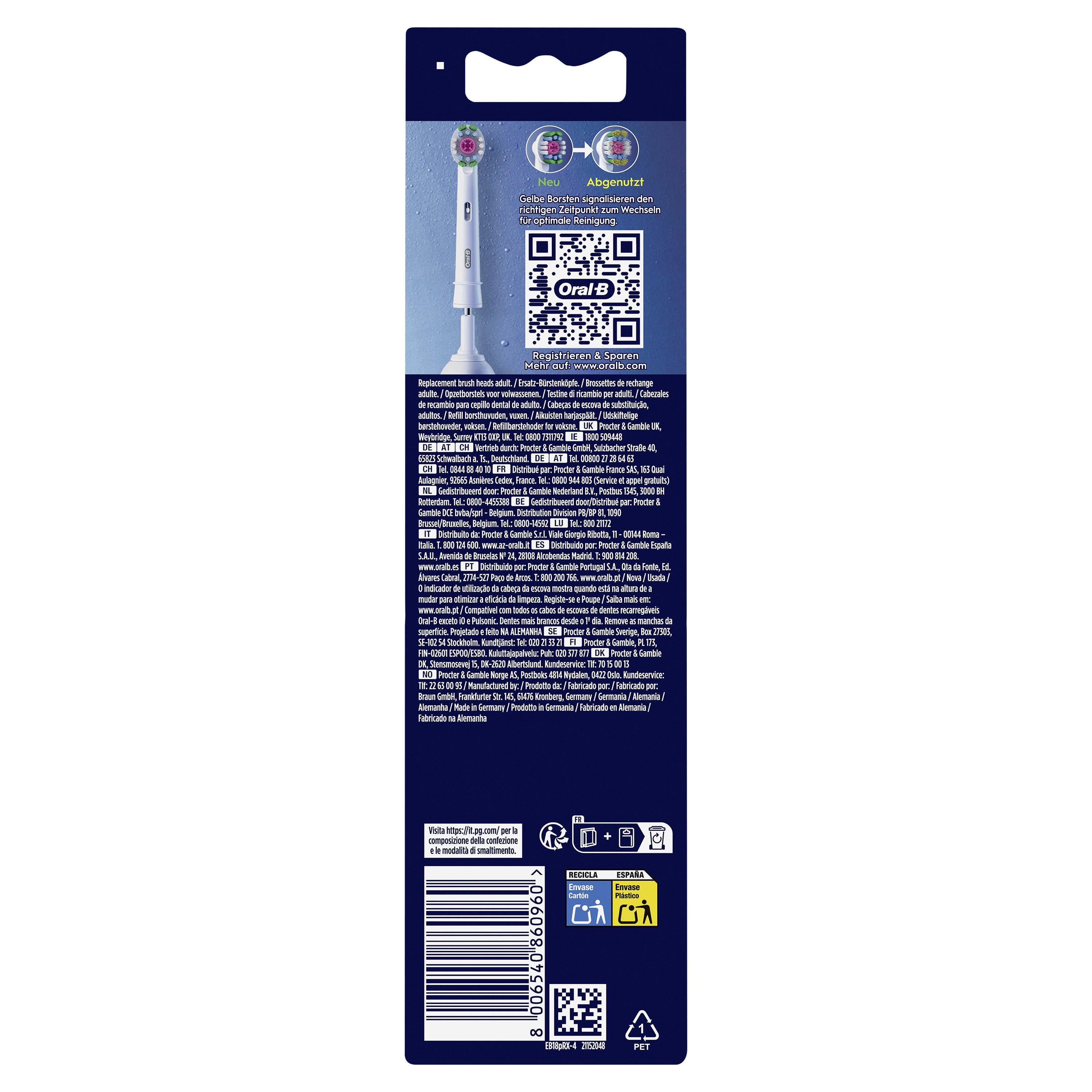 EAN 8006540860960 - Oral-B 3D White 860960 4 pieza(s) Blanco imagen 2