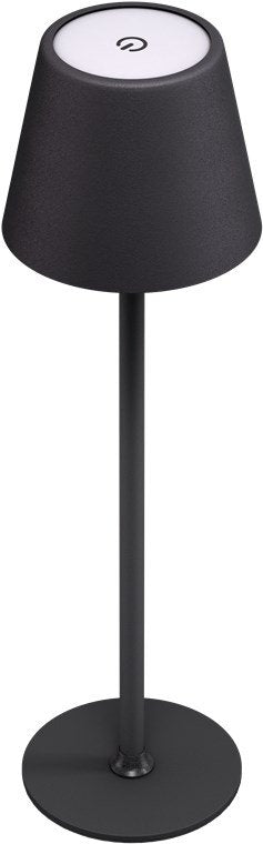 Lámpara De Mesa Led Inalámbrica, Tamaño M, 37 Cm, Negra 
Con Control Táctil, 170 Lm, Luz Blanca Cálida (3000 K) Regulable